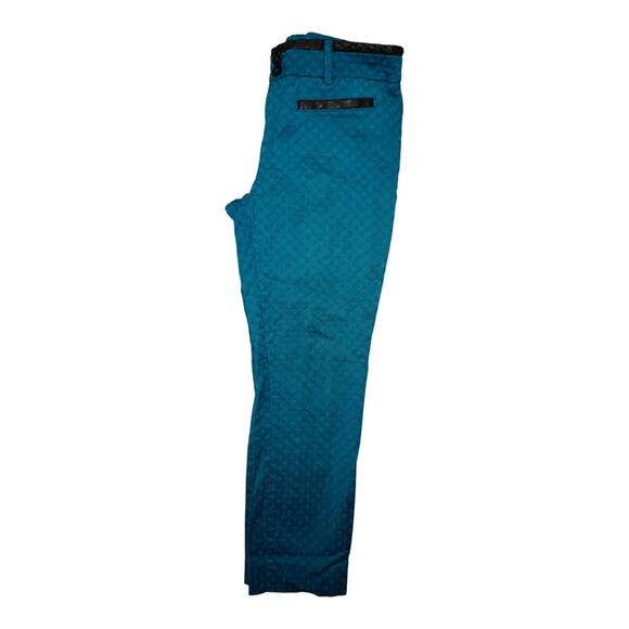Cartonnier Charlie Ankle Pants Teal Textured Snake Print Women’s 8 - Picture 9 of 10